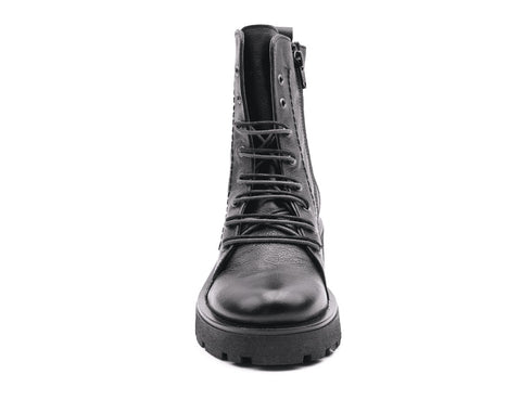 Felmini combat boots with laces and zip leather upper